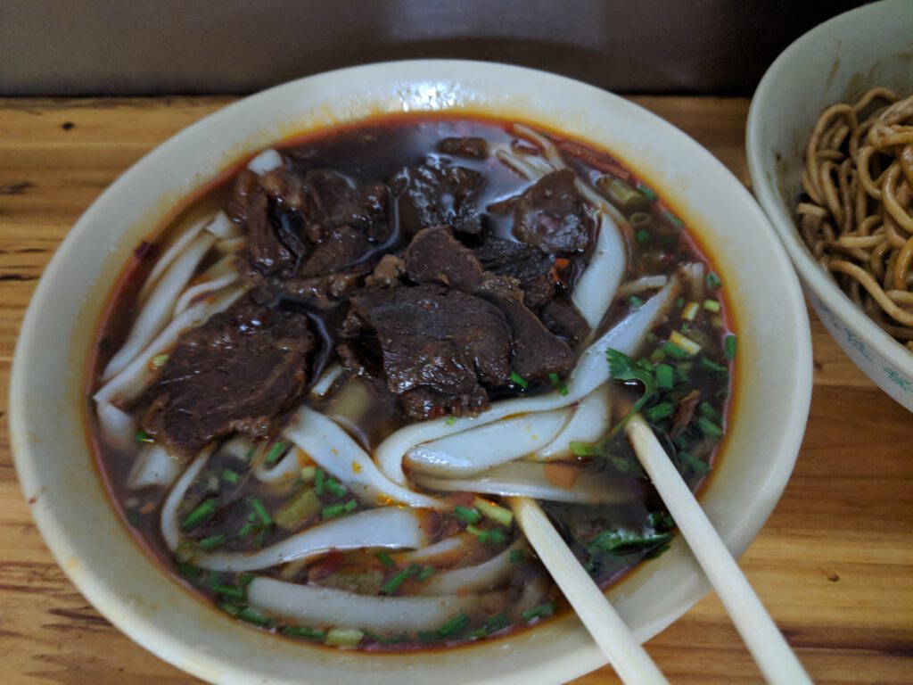 Braised beef noodle soup, another popular staple